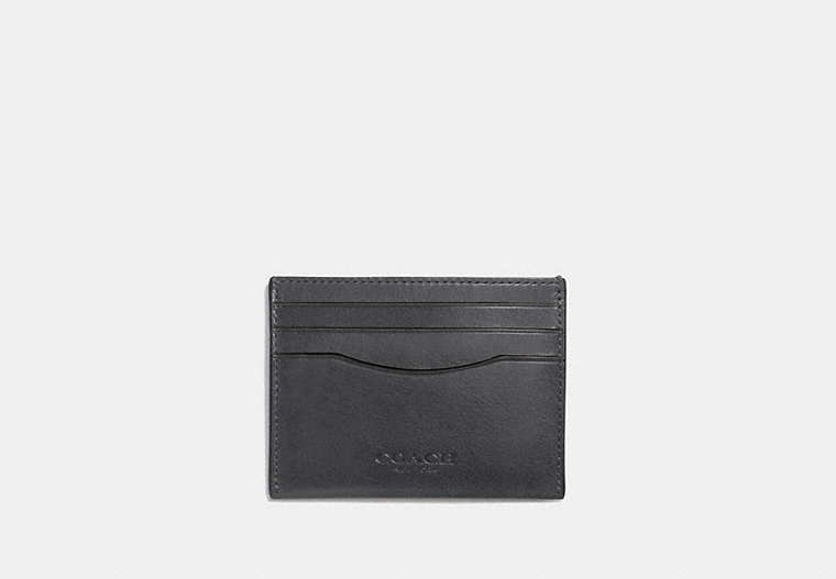 COACH®,CARD CASE,Leather,Mini,GRAPHITE,Front View