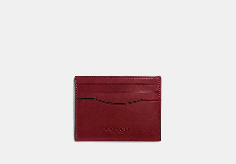 COACH®,CARD CASE,Leather,Mini,RUST,Front View