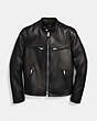COACH®,RACER JACKET,Leather,Black,Front View