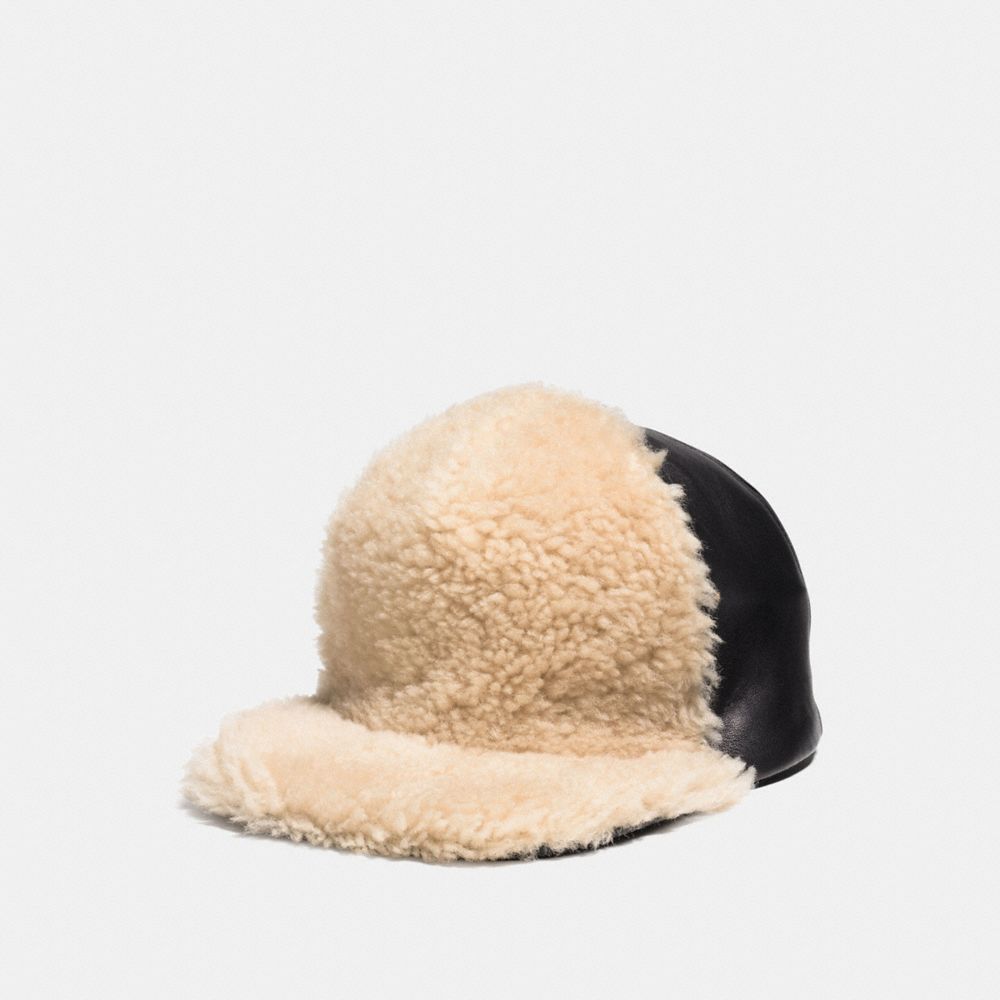 Shearling Leather Trucker Hat