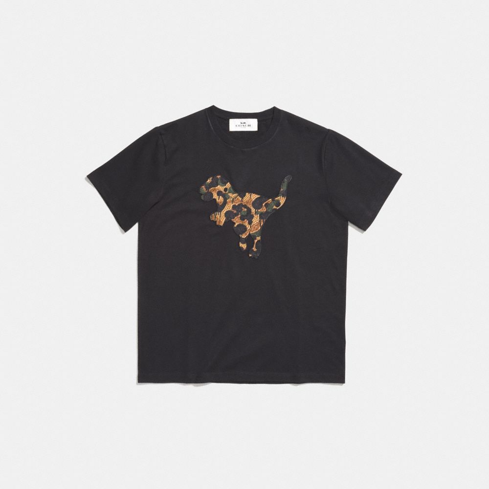 COACH®,Camo Print Rexy T Shirt,,Front View