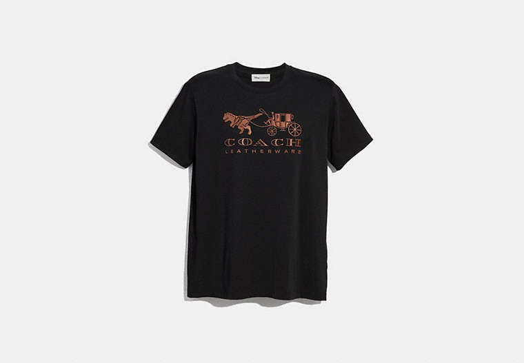 COACH®,REXY AND CARRIAGE T-SHIRT,cotton,Black,Front View