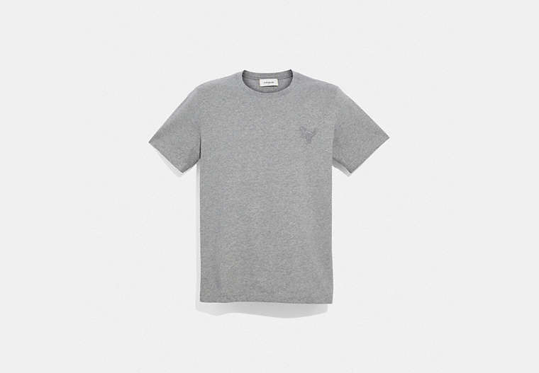 COACH®,REXY PATCH T-SHIRT,cotton,HEATHER GREY,Front View