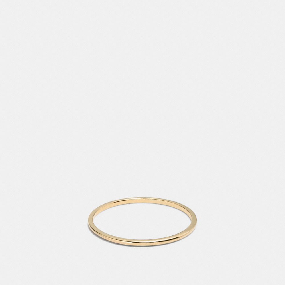COACH®,DEMI-FINE SUNBURST SIMPLE BAND RING,Gold,Front View