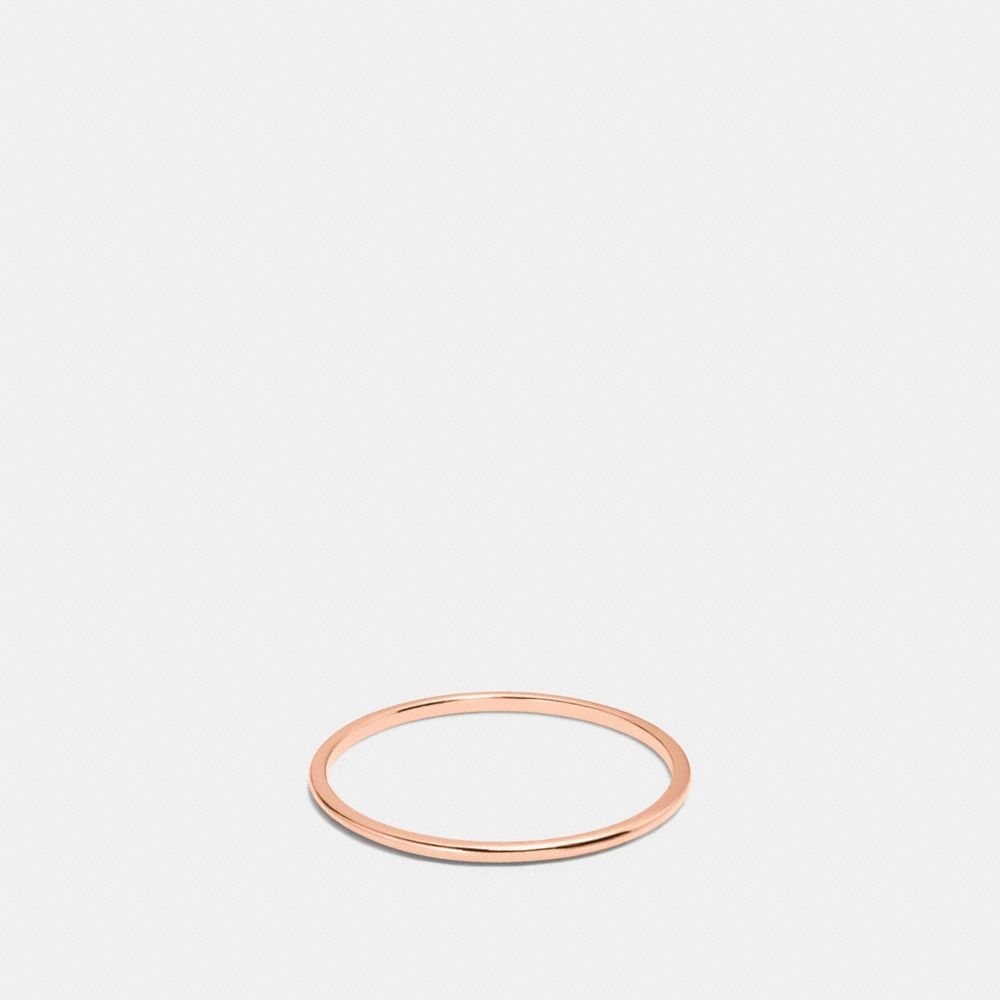 COACH®,BAGUE DEMI-FINE SUNBURST SIMPLE BANDE,Or Rose,Front View