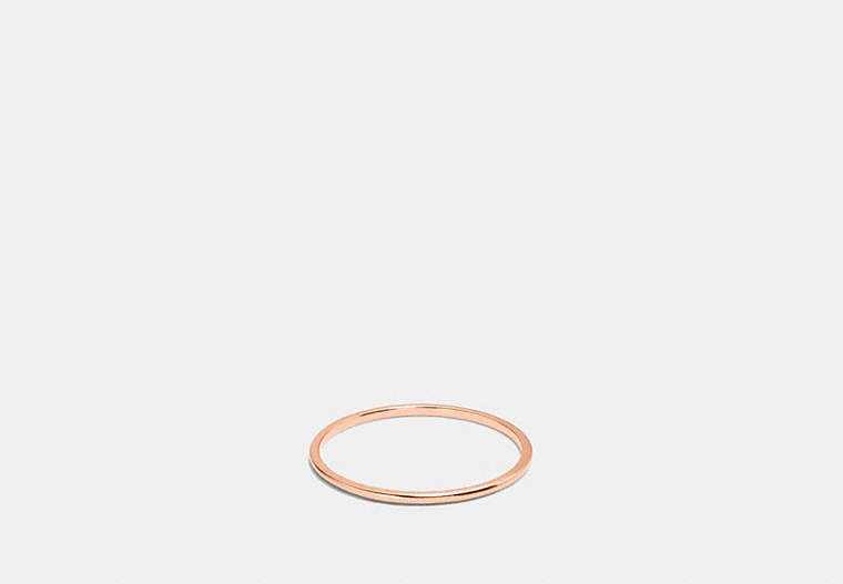 COACH®,DEMI-FINE SUNBURST SIMPLE BAND RING,Plated Brass,Rose Gold,Front View
