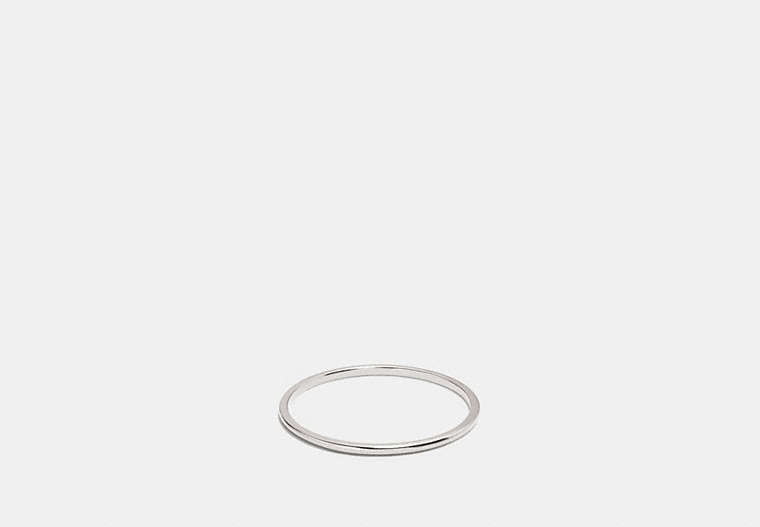 COACH®,DEMI-FINE SUNBURST SIMPLE BAND RING,Plated Brass,Silver,Front View