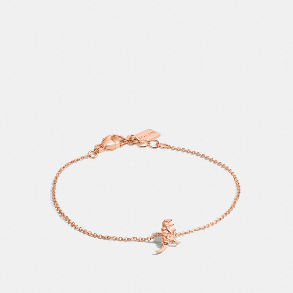 COACH®,MINI DEMI-FINE REXY BRACELET,Plated Brass,Rose Gold,Front View