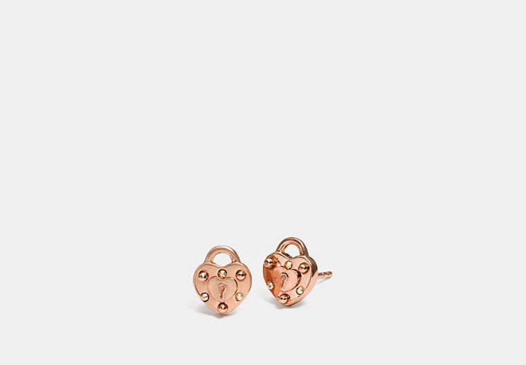 Mini Demi Fine Heart Padlock Stud Earrings