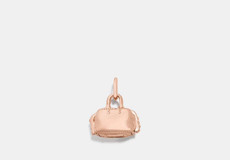 COACH®,ROGUE BAG CHARM,Plated Brass,Rose Gold,Front View