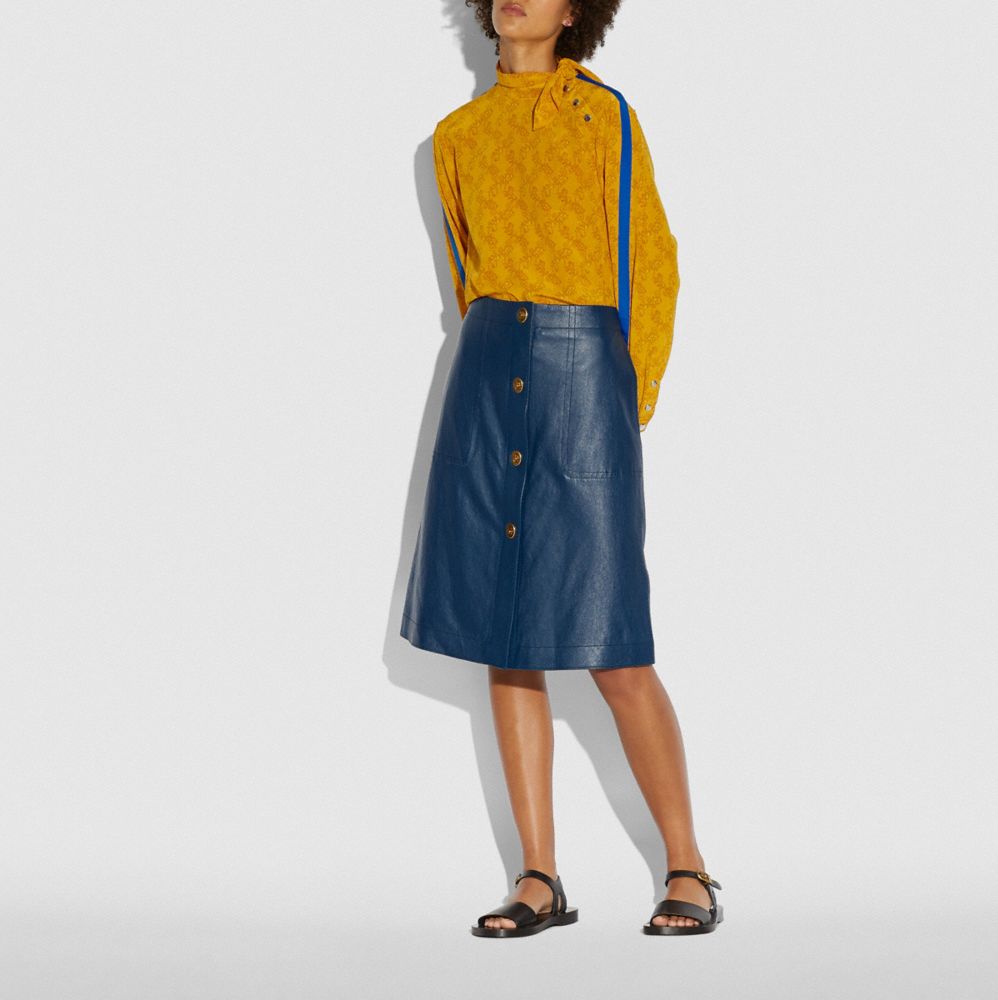 Horse And Carriage Tie Neck Blouse