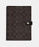 COACH®,NOTEBOOK IN SIGNATURE CANVAS,pvc,Gold/Brown Black,Front View