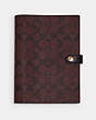 COACH®,NOTEBOOK IN SIGNATURE CANVAS,pvc,Gold/Oxblood Multi,Front View