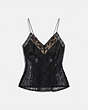 COACH®,EMBELLISHED CAMI,mixedmaterial,Black,Front View