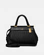 COACH®,GRACE BAG WITH QUILTING,Leather,Large,Gold/Black,Front View