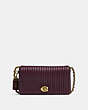 COACH®,DINKY WITH QUILTING,Leather,Small,Brass/Oxblood,Front View