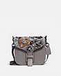 COACH®,COACH & RODARTE COURIER BAG WITH LEATHER SEQUINS,Leather,Medium,Black Copper/Heather Grey,Front View