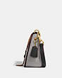 COACH®,COACH & RODARTE COURIER BAG IN COLORBLOCK,Leather,Medium,OL/Light Saddle Multi,Angle View