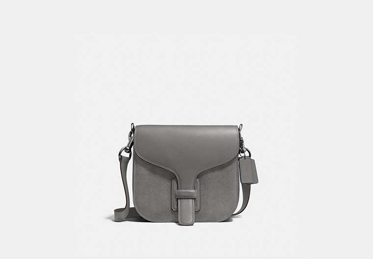 COACH®,COACH & RODARTE COURIER BAG,Leather,Medium,Black Copper/Heather Grey,Front View