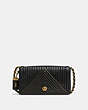 COACH®,DINKY WITH QUILTING AND RIVETS,Leather,Brass/Black,Front View