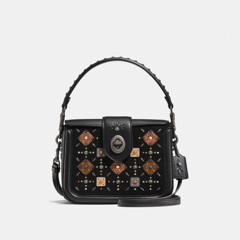 COACH Page Crossbody With Prairie Rivets And Snakeskin Detail