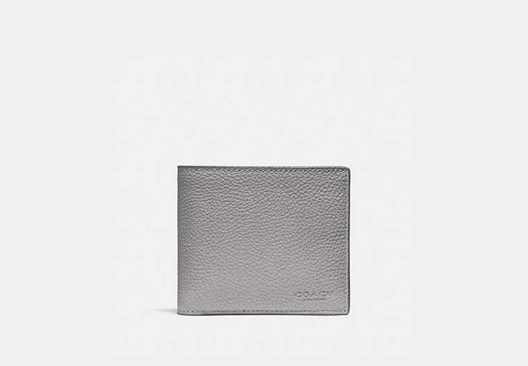 COACH®,3-IN-1 WALLET,Leather,HEATHER GREY,Front View