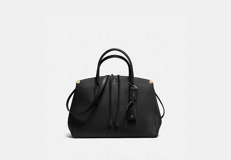 COACH®,COOPER CARRYALL,Leather,Large,Black Copper/Black,Front View