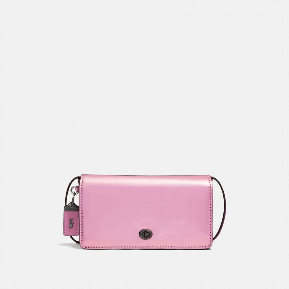 COACH®,DINKY,Leather,Small,Pewter/Metallic Pink,Front View