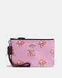 Small Wristlet With Cross Stitch Floral Print
