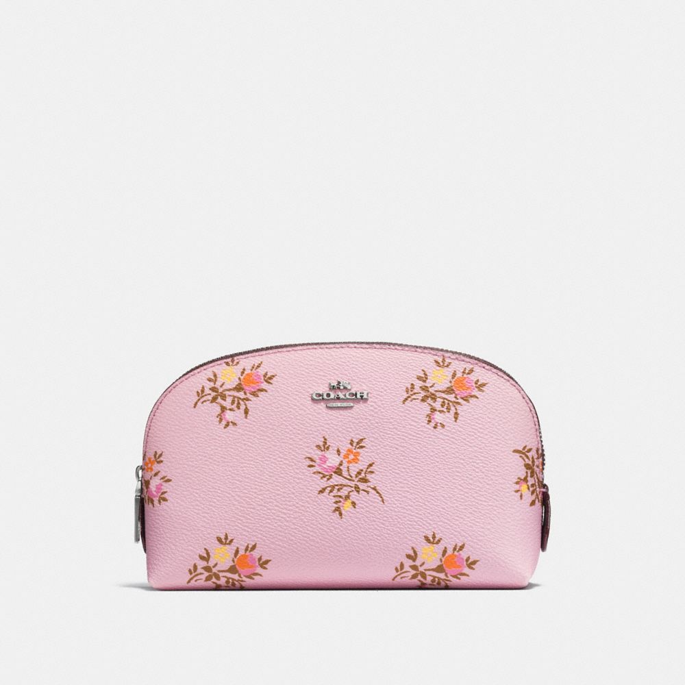 Cosmetic Case 17 With Cross Stitch Floral Print