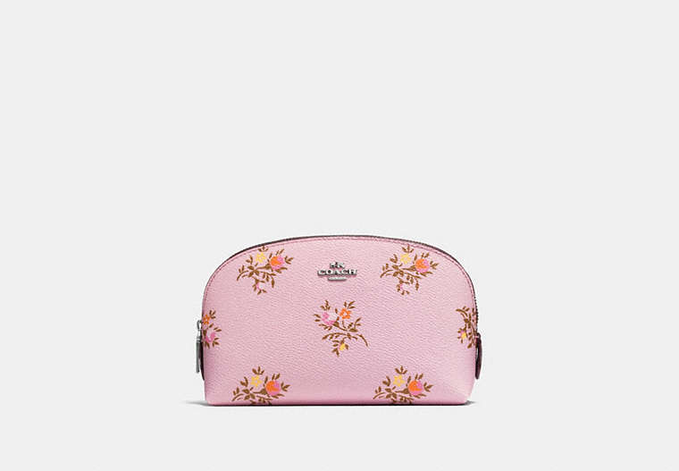 Cosmetic Case 17 With Cross Stitch Floral Print