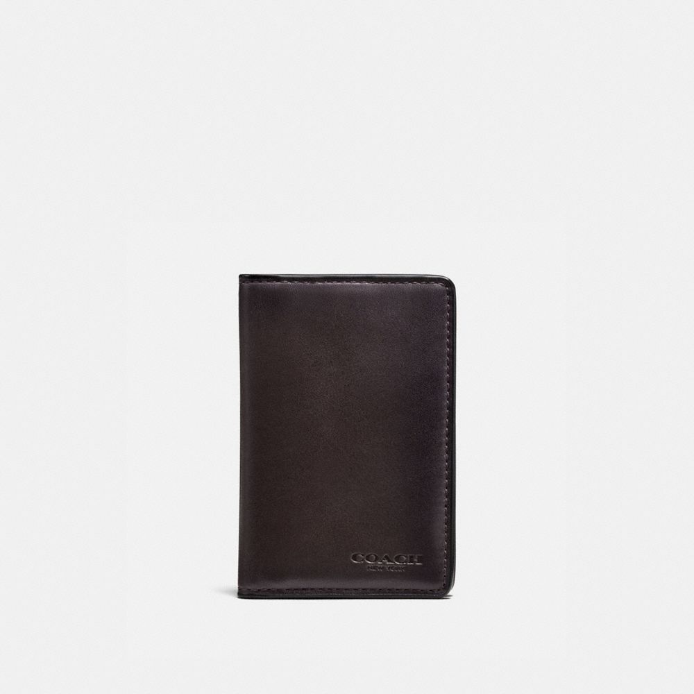 COACH®,CARD WALLET,Sport calf leather,Chestnut,Front View