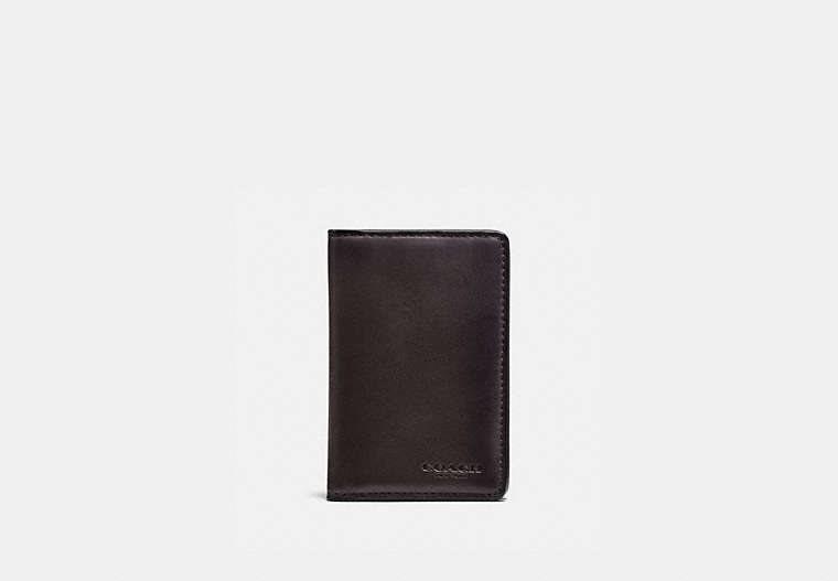 COACH®,CARD WALLET,Sport calf leather,Chestnut,Front View