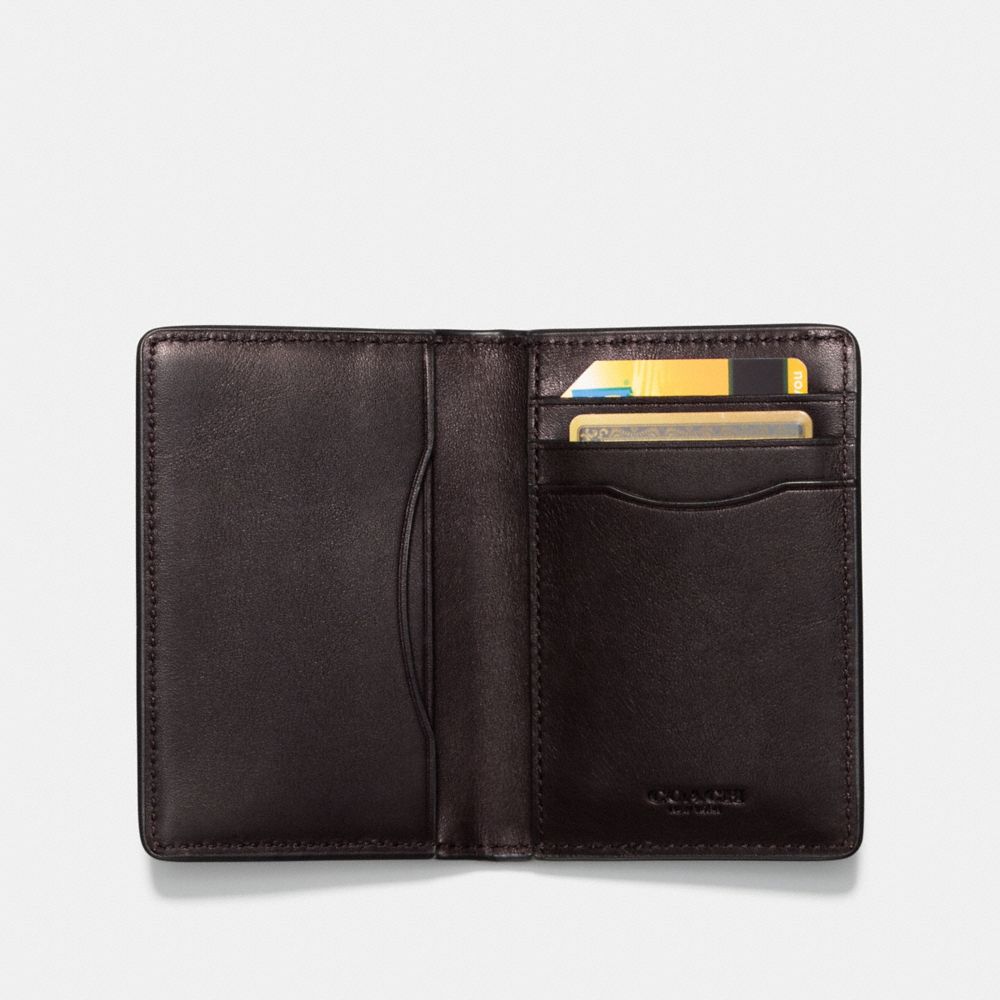 COACH®,CARD WALLET,Sport calf leather,Chestnut,Inside View,Top View