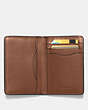 COACH®,CARD WALLET,Sport calf leather,Dark Saddle,Inside View,Top View