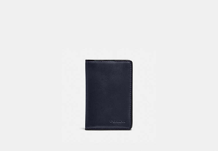 COACH®,CARD WALLET,Sport calf leather,Midnight,Front View