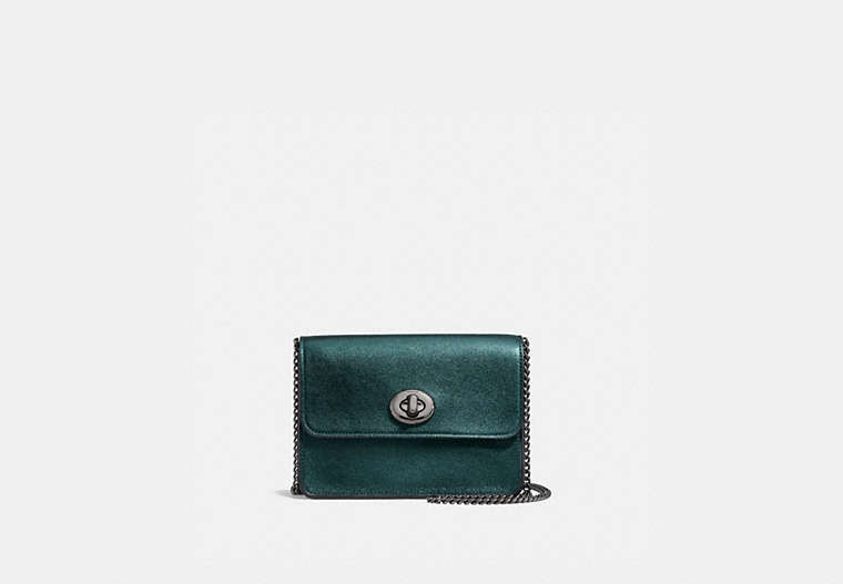 COACH®,BOWERY CROSSBODY,Leather,Small,Green,Front View