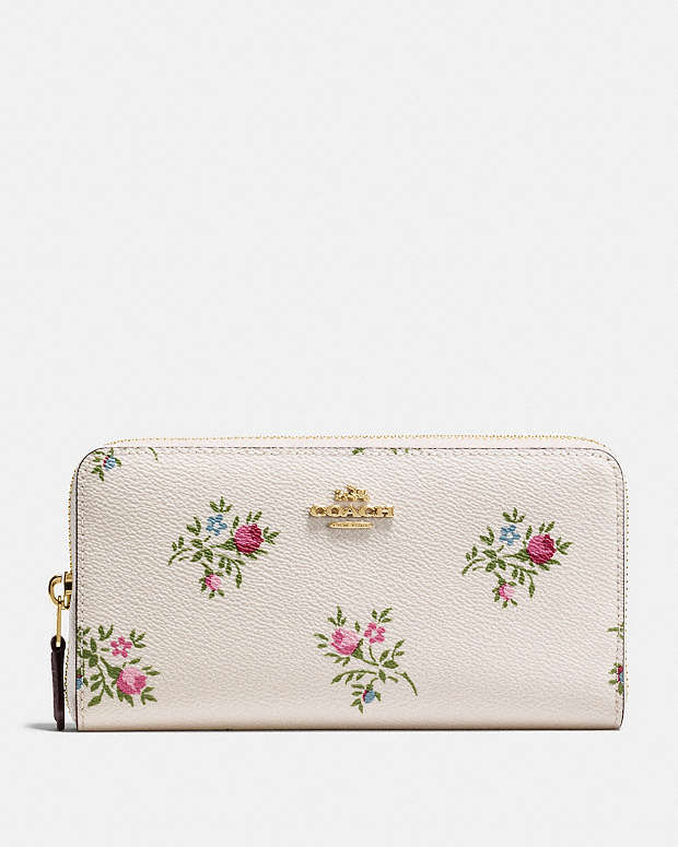 COACH® | Accordion Zip Wallet With Cross Stitch Floral Print