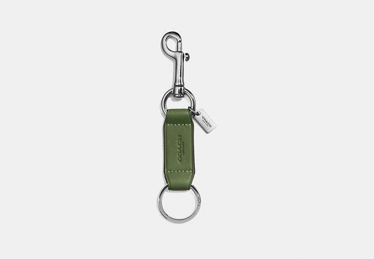 COACH®,TRIGGER SNAP KEY FOB,Leather,UTILITY,Front View