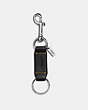 COACH®,TRIGGER SNAP KEY FOB,Leather,Black,Front View