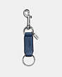 COACH®,TRIGGER SNAP KEY FOB,Leather,Denim,Front View