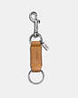 COACH®,TRIGGER SNAP KEY FOB,Leather,LIGHT SADDLE,Front View