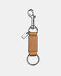 COACH®,TRIGGER SNAP KEY FOB,Leather,LIGHT SADDLE,Back View