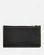 COACH®,ZIP CARD CASE,Leather,Black,Front View