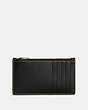 COACH®,ZIP CARD CASE,Leather,Black,Back View