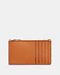 COACH®,ZIP CARD CASE,Leather,Metallic Orange/Gifting Orange,Back View