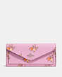 Soft Wallet With Cross Stitch Floral Print