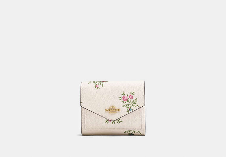 Small Wallet With Cross Stitch Floral Print