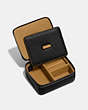 COACH®,ACCESSORY BOX,Leather,Gunmetal/Black,Inside View,Top View