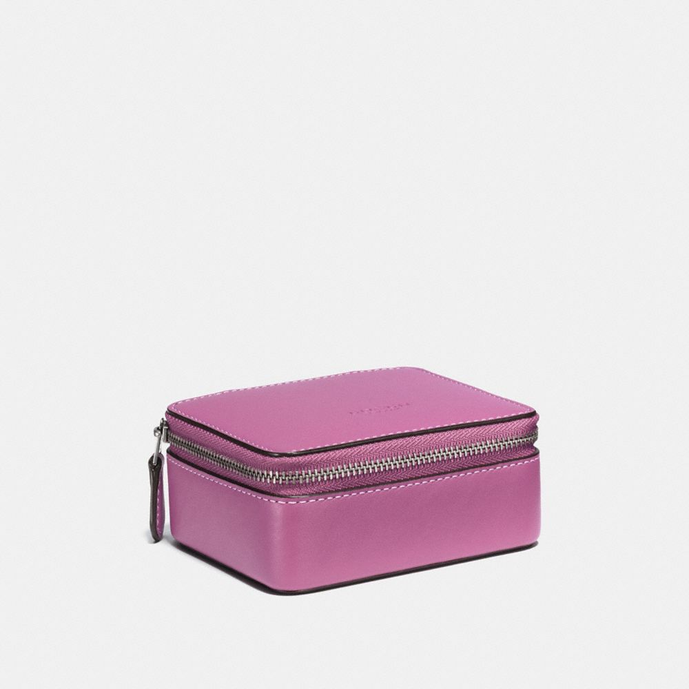 COACH®,ACCESSORY BOX,Leather,Gunmetal/PRIMROSE,Front View